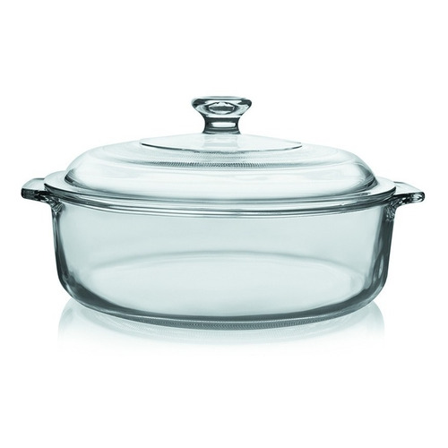 Cacerola Fuente Asadera Vidrio Templado Con Tapa 0.95L Pyr O Rey