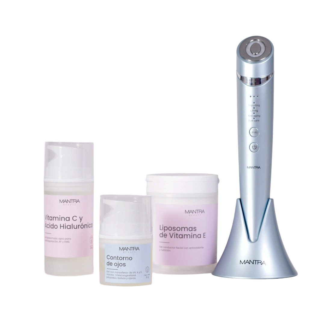 Radiofrecuencia Facial, Electroporacion, Terapia Led, Ems - Glow Up Total Face Sky + kit de uso