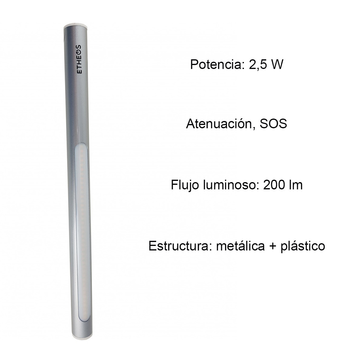 Linterna Led Multiuso Sos Etheos Recargable Bateria 200 Lm