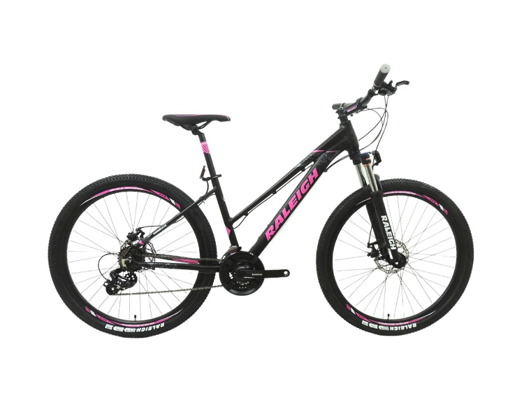 Bicicleta Raleigh Mojave 2.0 D R27,5"- Talle 18"-M - NegroRosa -Cuadro de aluminio- Frenos a discos mecánicos- 21 Vel. 