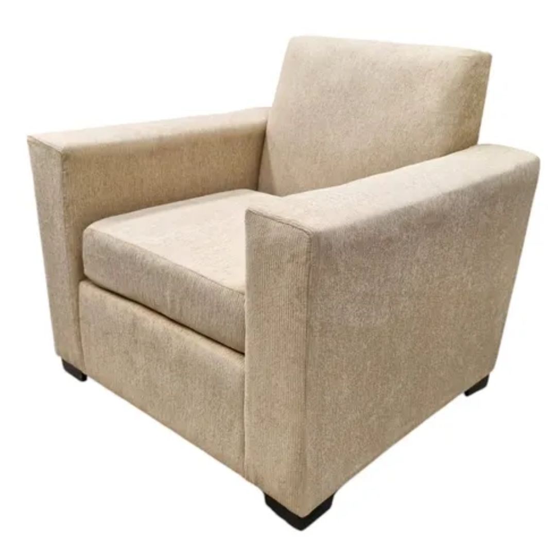 Sillón 1 Cuerpo Cubo Tapizado Chenille 85 Cm 